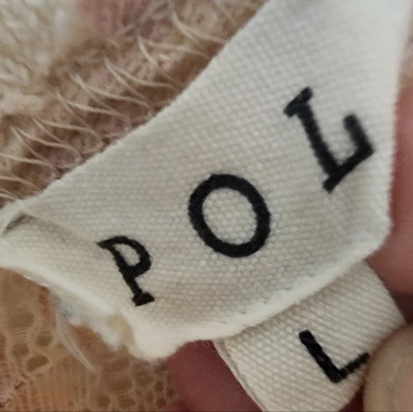 Pol Floral Lace Top Tee Cotton Size Large Pink & Cream Feminine Romantic - Picture 6 of 10